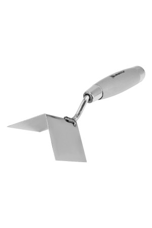 Мастерок из нержавеющей стали, 80 х 60 х 60 мм, для внешних углов, деревянная ручка Matrix