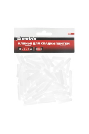 Клинья, 30 х 6 х 5мм, для кладки плитки, 100 шт Matrix