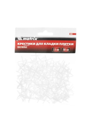 Крестики, 2.0 мм, для кладки плитки, 200 шт Matrix