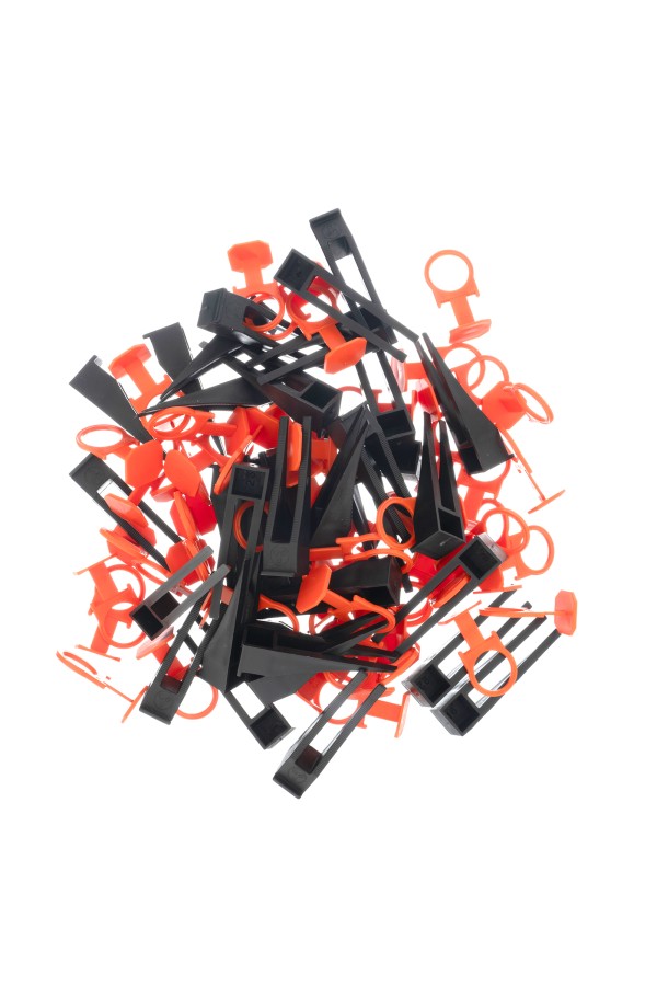 Комплект зажим и клин для системы выравнивания плитки СВП Кольцо, 40/40 шт. в пакете Сибртех