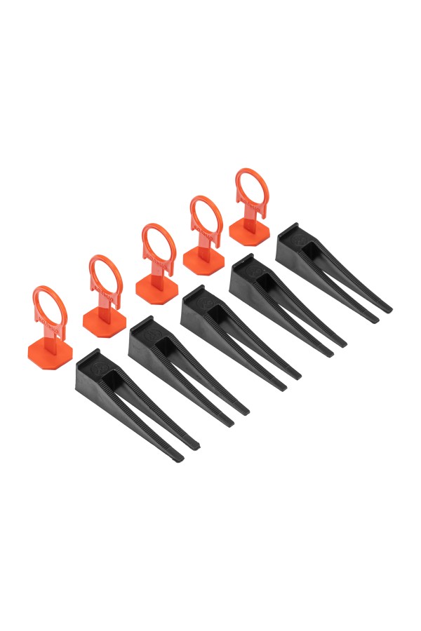 Комплект зажим + клин для системы выравнивания плитки СВП Кольцо, 50/50 шт. в ведре Сибртех