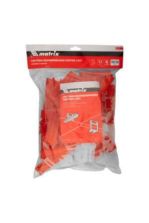 Комплект зажим + клин для системы выравнивания плитки СВП Ворота XL, 50/50 шт. в пакете Matrix