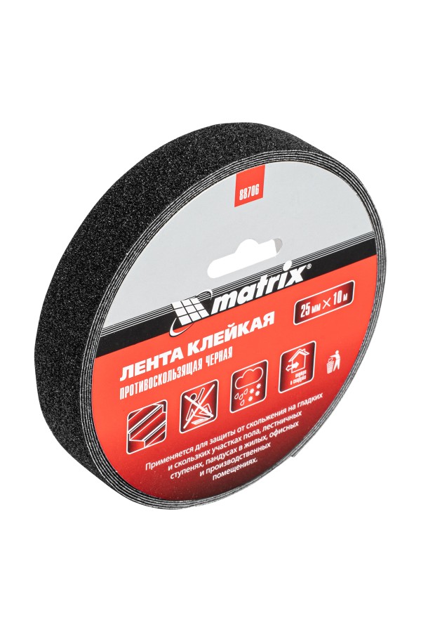 Лента клейкая противоскользящая, черная 25 мм x 10 м Matrix