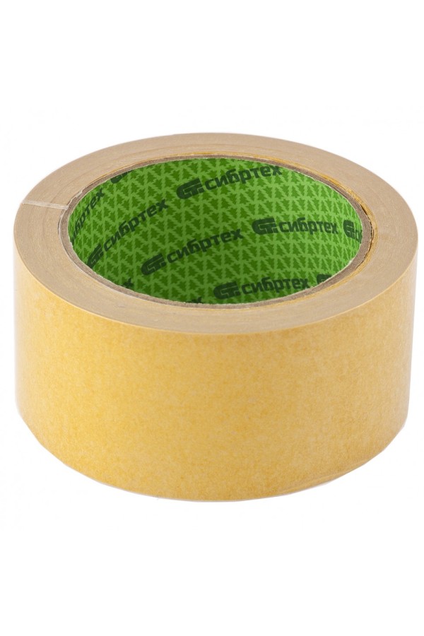 Лента клейкая двусторонняя, 50 мм х 5 м, на тканевой основе Сибртех