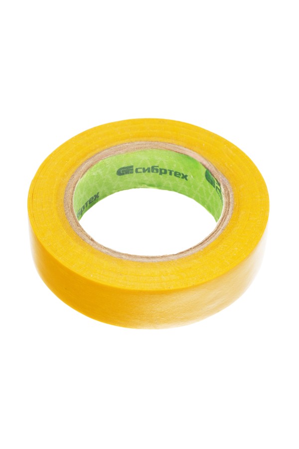 Изолента ПВХ, 15 мм х 10 м, желтая Сибртех