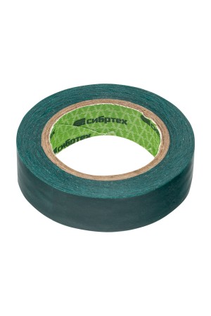 Изолента ПВХ, 15 мм х 10 м, зеленая Сибртех