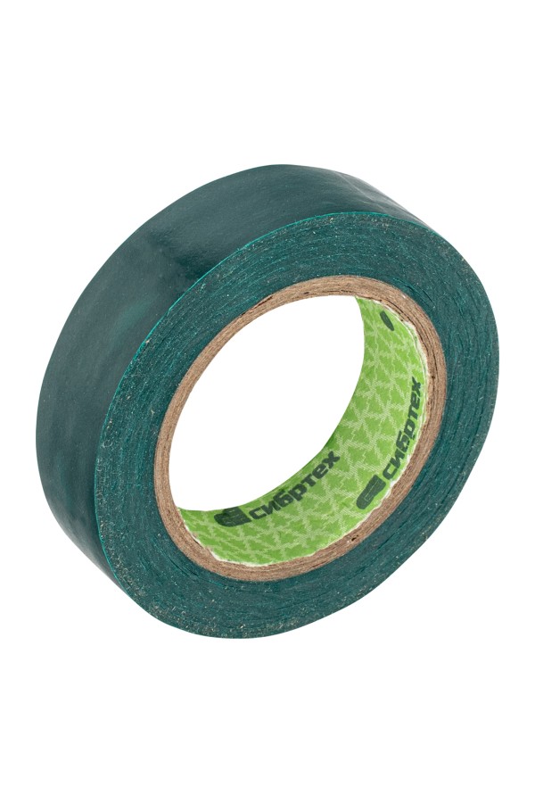 Изолента ПВХ, 15 мм х 10 м, зеленая Сибртех