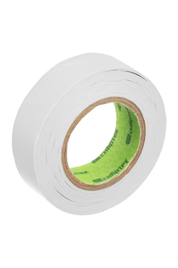 Изолента ПВХ, 19 мм х 20 м, белая Сибртех