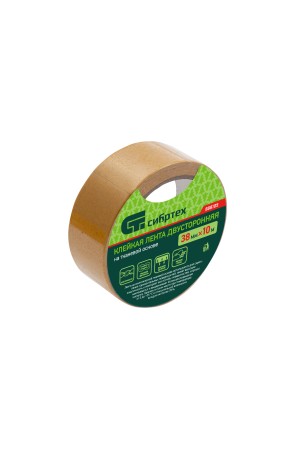 Лента клейкая двусторонняя, 38 мм х 10 м, на тканевой основе Сибртех