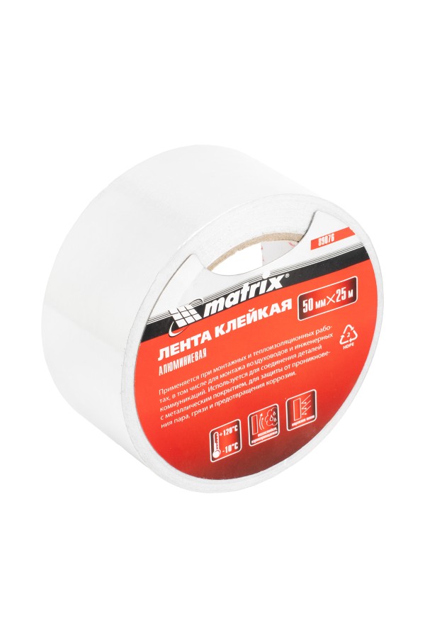 Лента клейкая алюминиевая, 50 мм х 25 м Matrix