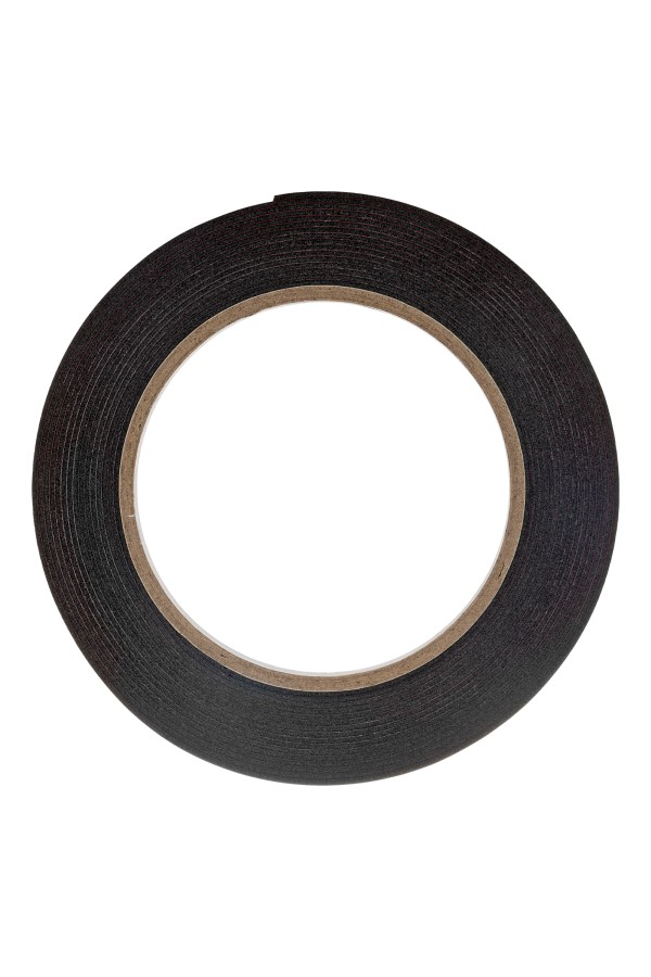 Лента клейкая на вспененной основе, двусторонняя черная усиленная, 12 мм х 5 м Matrix