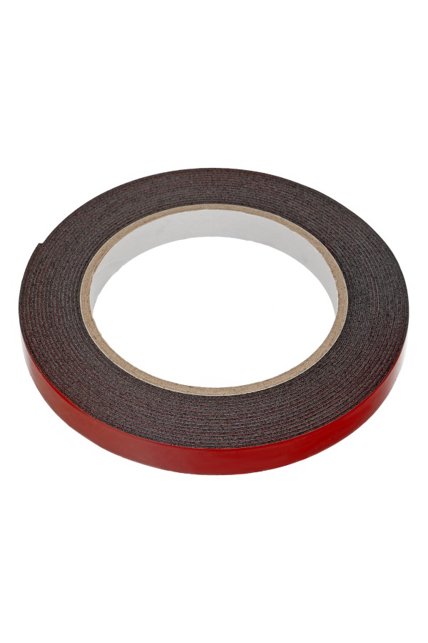 Лента клейкая на вспененной основе, двусторонняя черная усиленная, 12 мм х 5 м Matrix