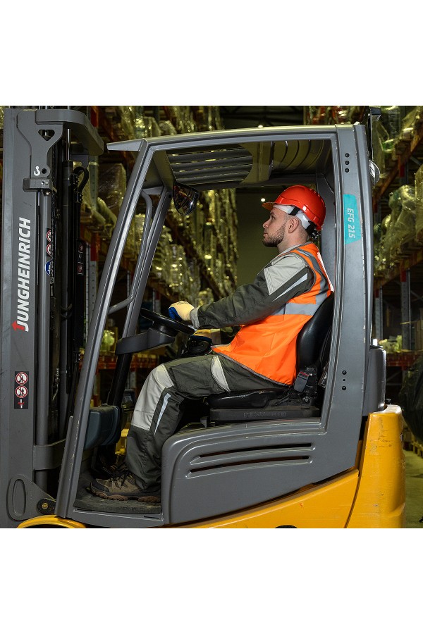 Каска защитная с храповым механизмом, Европласт, оранжевая Сибртех