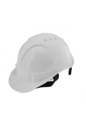 Каска защитная с храповым механизмом, Европласт, белая Россия Сибртех