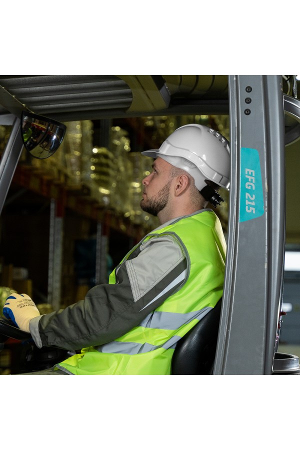 Каска защитная с храповым механизмом, Европласт, белая Сибртех