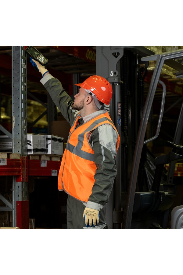 Каска защитная из ударопрочной пластмассы, оранжевая Сибртех