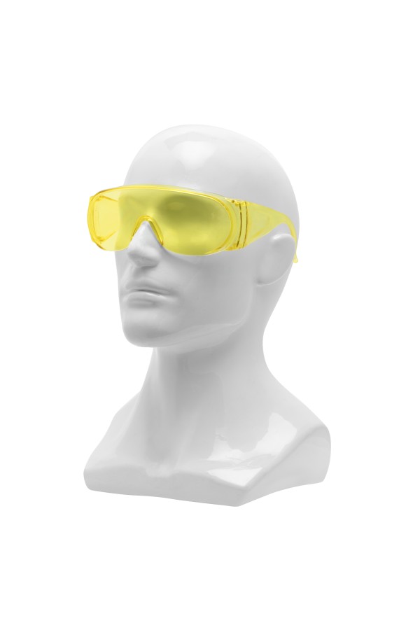 Очки защитные открытого типа, желтые, ударопрочный поликарбонат Сибртех