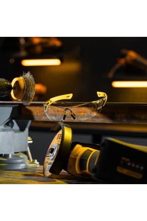 Очки защитные открытые, поликарбонатные, прозрачная линза, 2х комп.дужки Denzel