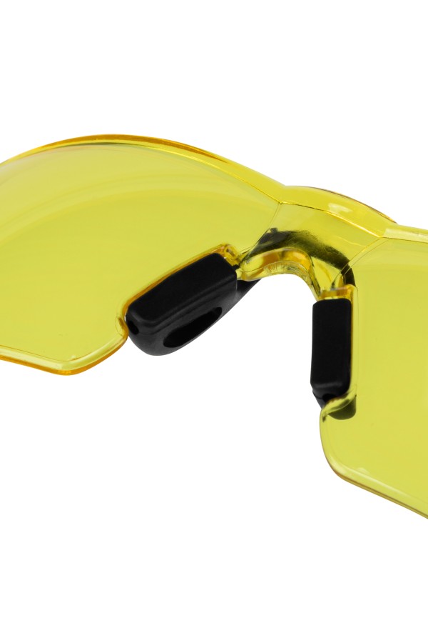 Очки защитные открытые, поликарбонатные, желтая линза, 2х комп.дужки Denzel