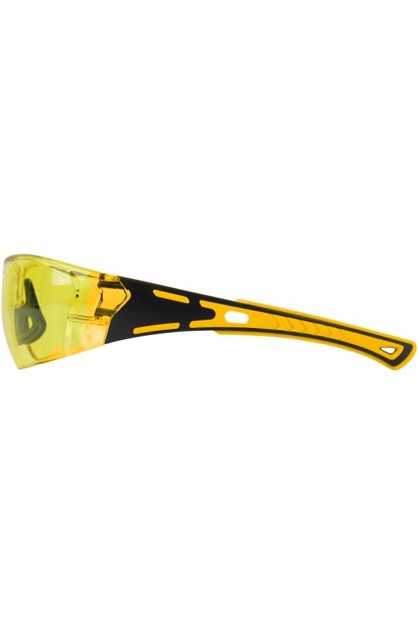 Очки защитные открытые, поликарбонатные, желтая линза, 2х комп.дужки Denzel