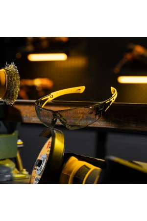 Очки защитные открытые, поликарбонатные, дымчатая линза, 2х комп.дужки Denzel