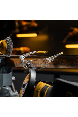 Очки защитные открытые, поликарбонатные, прозрачная линза Denzel