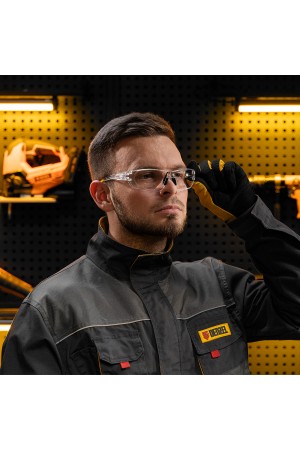 Очки защитные открытые, поликарбонатные, прозрачная линза Denzel