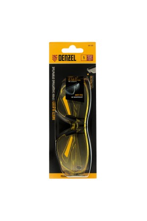 Очки защитные открытые, поликарбонатные, желтая линза Denzel