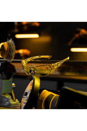 Очки защитные открытые, поликарбонатные, желтая линза Denzel