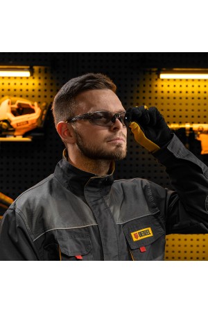 Очки защитные открытые, поликарбонатные, дымчатая линза Denzel