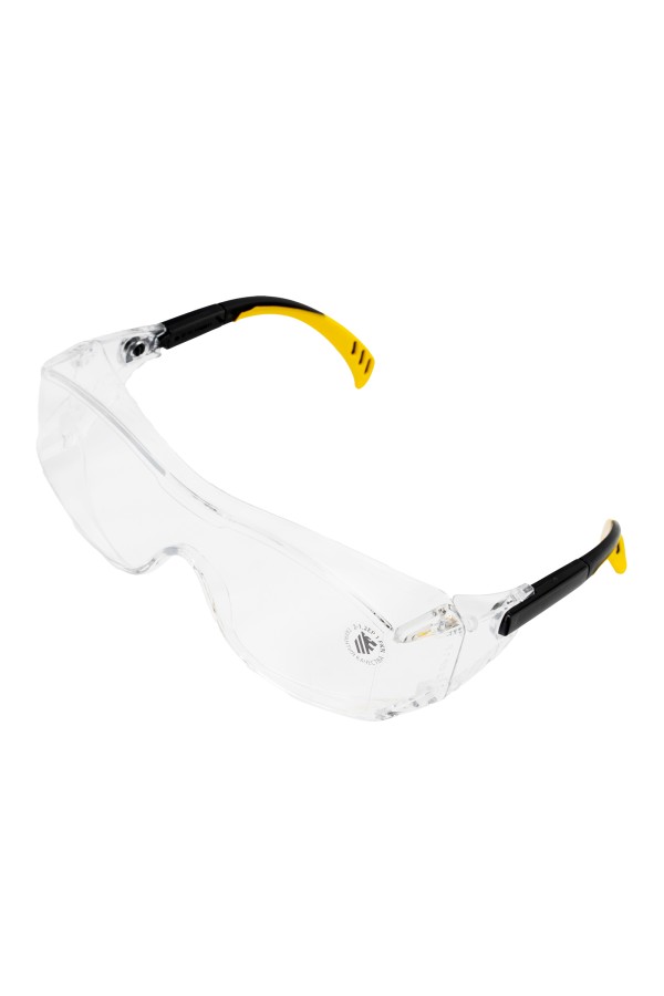 Очки защитные открытые, поликарбонатные, увеличенная прозрачная линза,  регулируемые дужки Denzel