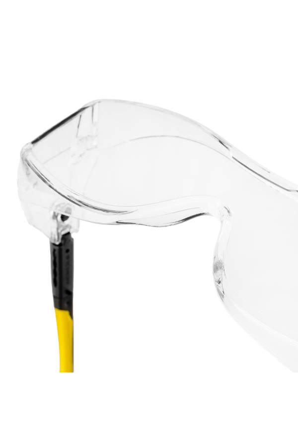 Очки защитные открытые, поликарбонатные, увеличенная прозрачная линза,  регулируемые дужки Denzel