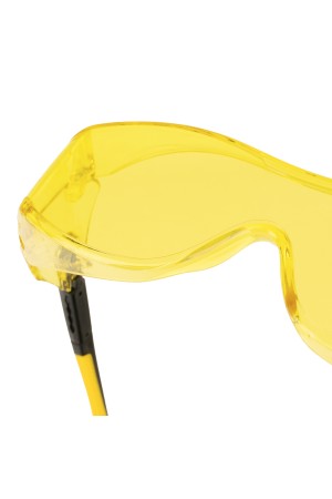 Очки защитные открытые, поликарбонатные, увеличенная желтая линза, регулируемые дужки Denzel