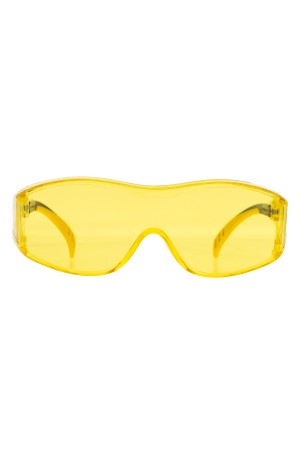 Очки защитные открытые, поликарбонатные, увеличенная желтая линза, регулируемые дужки Denzel