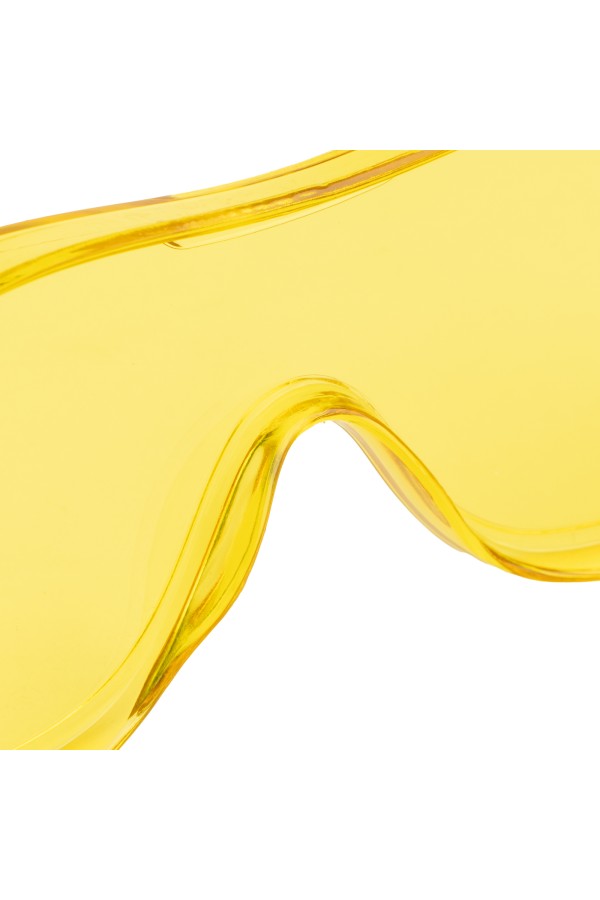Очки защитные открытые, поликарбонатные, увеличенная желтая линза, регулируемые дужки Denzel
