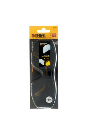 Очки защитные открытые, поликарбонатные, увеличенная дымчатая линза, регулируемые дужки Denzel