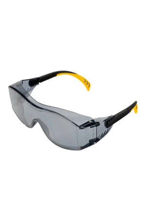 Очки защитные открытые, поликарбонатные, увеличенная дымчатая линза, регулируемые дужки Denzel