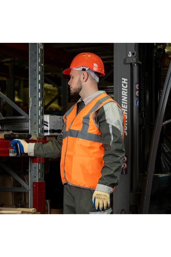 Жилет сигнальный, оранжевый, размер XXL Сибртех