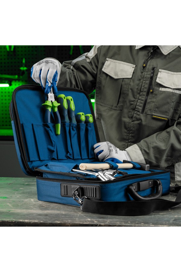 Кейс монтера, 365х300х110 мм, 10 карманов, наплечный ремень Сибртех