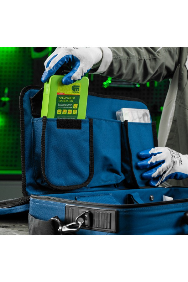 Кейс монтера, 470х340х110 мм, 25 карманов, наплечный ремень Сибртех