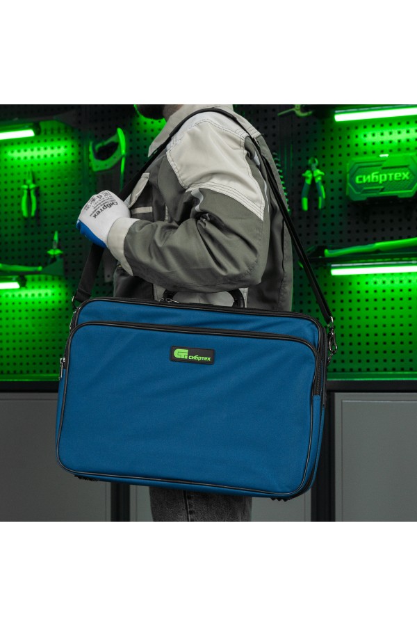 Кейс монтера, 470х340х110 мм, 25 карманов, наплечный ремень Сибртех