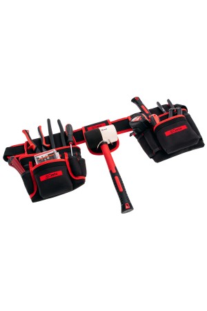 Сумка-пояс двойная, 20 карманов, держатель для молотка Matrix