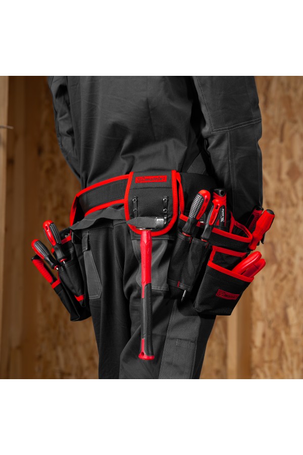 Сумка-пояс двойная, 20 карманов, держатель для молотка Matrix