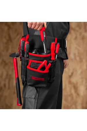 Сумка-пояс двойная, 20 карманов, держатель для молотка Matrix