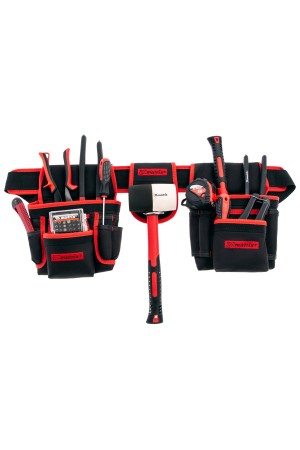 Сумка-пояс двойная, 20 карманов, держатель для молотка Matrix