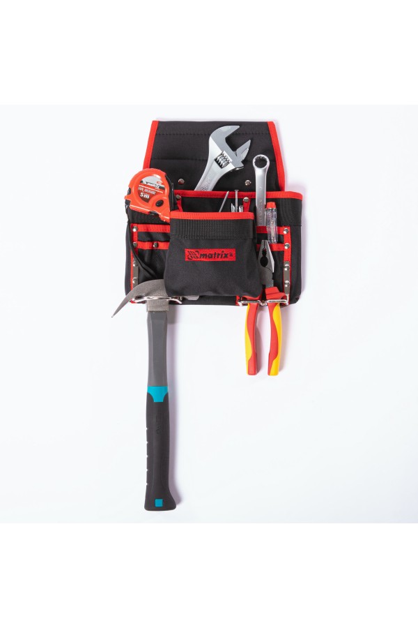 Подсумок поясной, 8 карманов, держатель для молотка, для клещей Matrix
