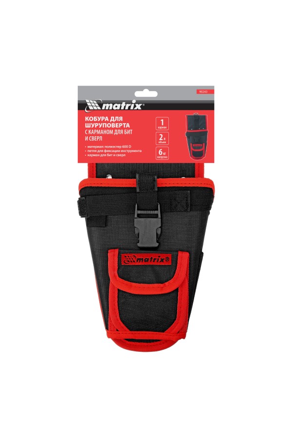 Кобура для шуруповерта с карманом для бит и сверл Matrix