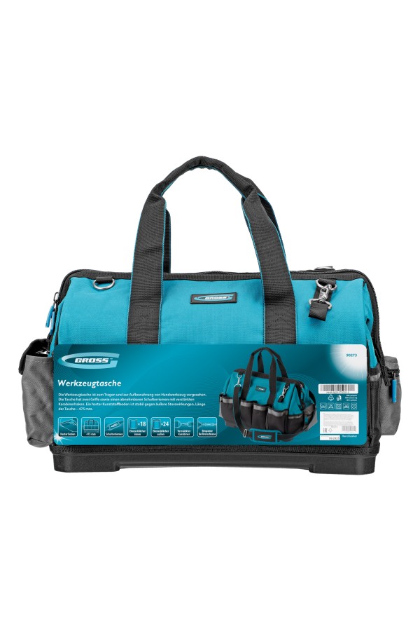 Сумка для инструмента HanD Werker, 42 кармана, дно пластик, наплечный ремень, 475 х 260 х 360 мм Gross