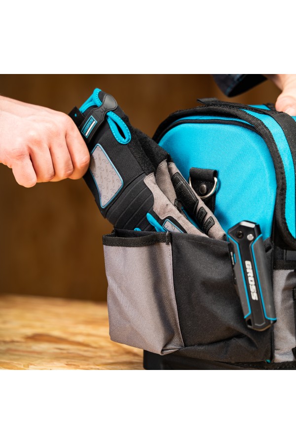 Переноска для инструмента, 400х225х300мм, пластиковое дно, наплечный ремень Gross