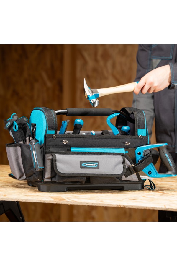 Переноска для инструмента, 400х225х300мм, пластиковое дно, наплечный ремень Gross